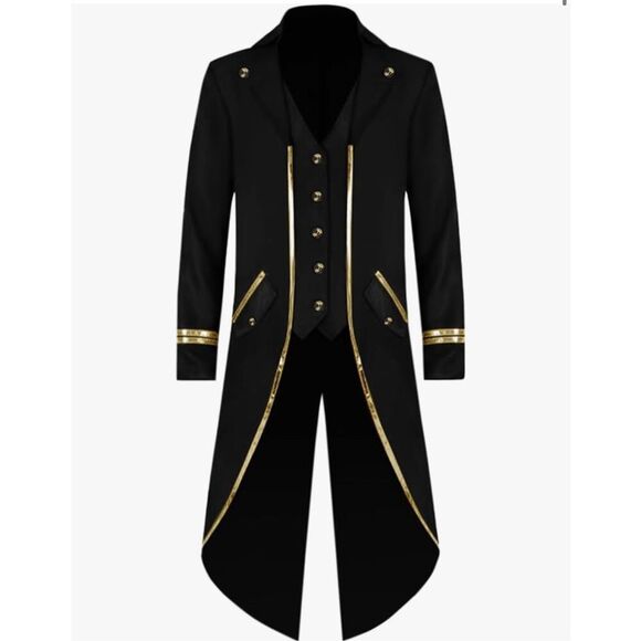 NEW Mens Steampunk Victorian Jacket Gothic Tailcoat Costume M - Picture 1 of 3